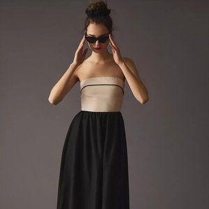 NWT Anthropologie Sophie Rue Strapless Dress - Tan/Black - SOLD OUT online